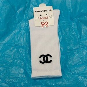 Chanel Style Logo Crew Socks Buy 2 Get 1 FREE